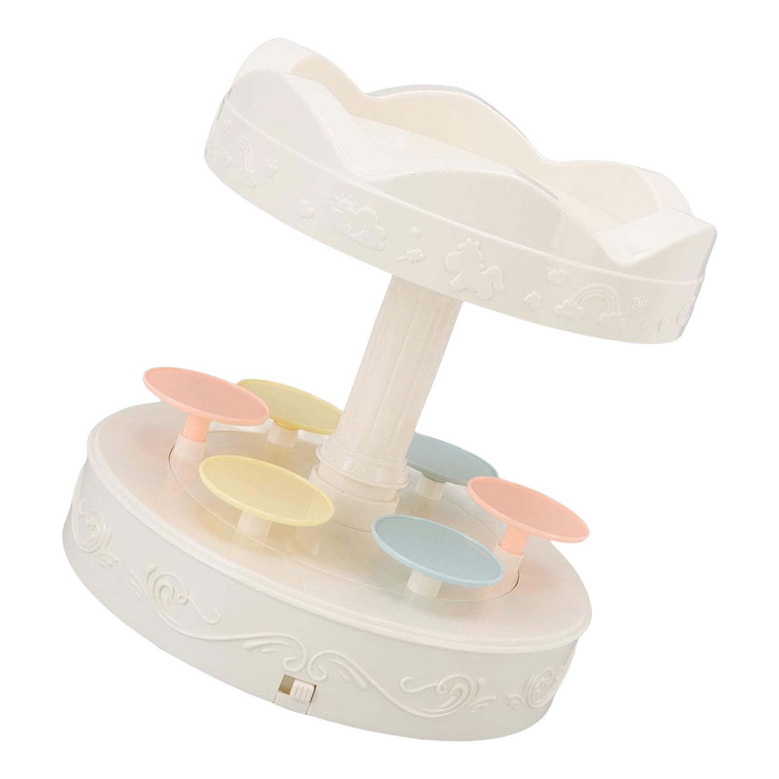 JKRNEJGR Automatic Rotating 2 Layer Dessert Display Stand for Parties Bakeries Candy Serving with Revolving Base and Stable Platform Rotating Dessert Stand