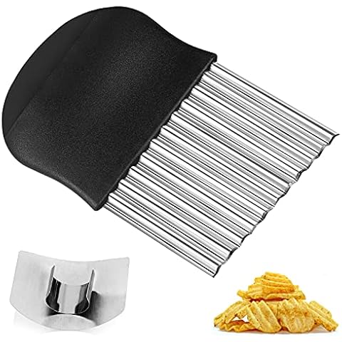 Eokeey Wellenschneider, Edelstahl Kartoffelschneider mit Fingerschutz zum Schneiden Cover