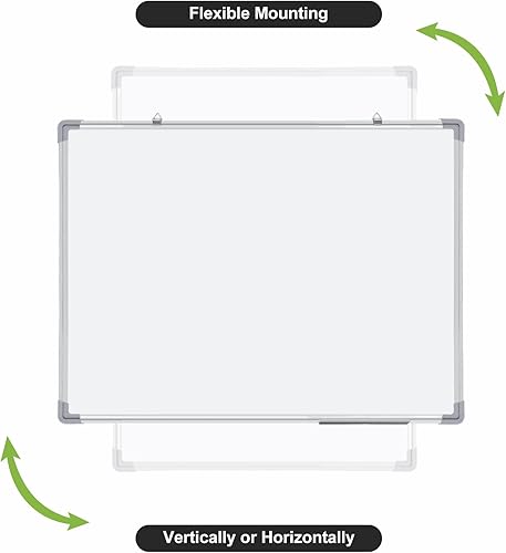 Miniatura 10 de Paquete de 3 pizarras de borrado en seco, pizarra blanca magnética de borrado en seco, pizarra blanca con marco de aluminio plateado, tablero de