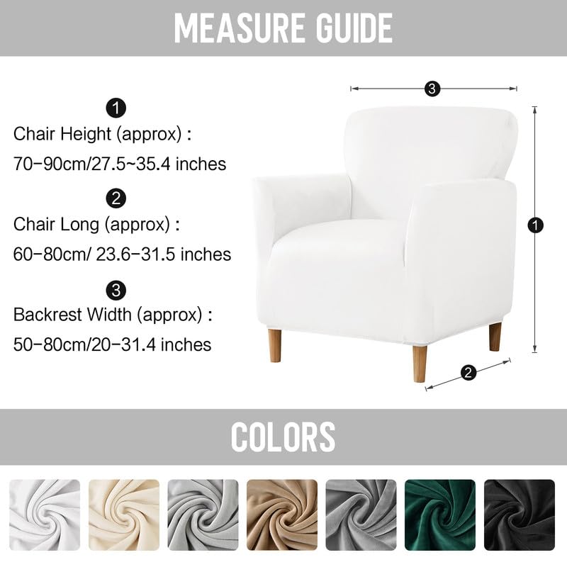 Mingfuxin Velvet Armchair Sofa Covers, Stretch Banquet Tub Chair Covers Slipcovers - Image 3