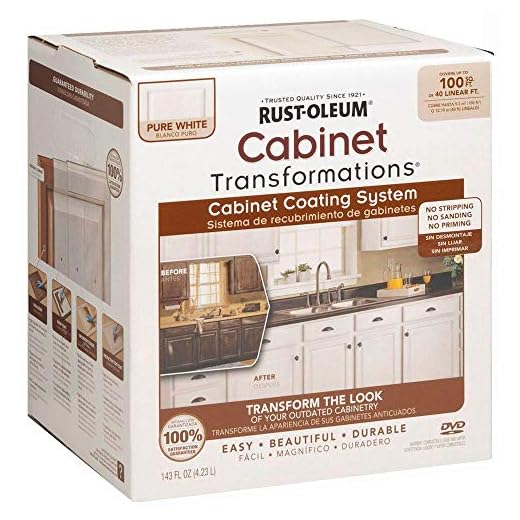 Rust-Oleum 298060 Transformations Cabinet Refinishing Kit, 143 Fl Oz (Pack of 1), Pure White