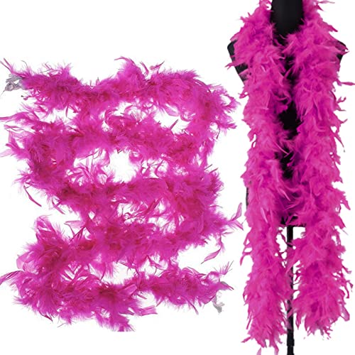 Deno Pinke Federboa – 2 Meter Lange Federboa für Frauen zum Basteln, Flauschige Federboa, DIY-Kostümzubehör für Mädchen, Weihnachten, Karneval,...