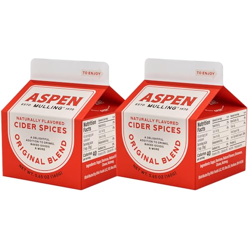 Aspen Mulling Cider Spices Original Blend. Cinnamon, Nutmeg, & Clove. Holiday Mulling Spice Mix for Spiced Cider, Mulled Red Wine, & Festive Winter Beverage Mix. 5.65 oz. (Pack of 2)