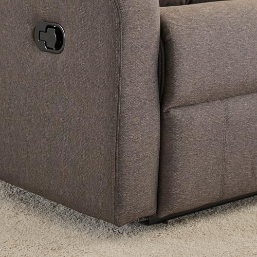 Image of Home Centre | Helios Toledo Fabric 2-Seater Recliner | Recliner Sofa for Living Room | Brown | 1 Year Warranty
