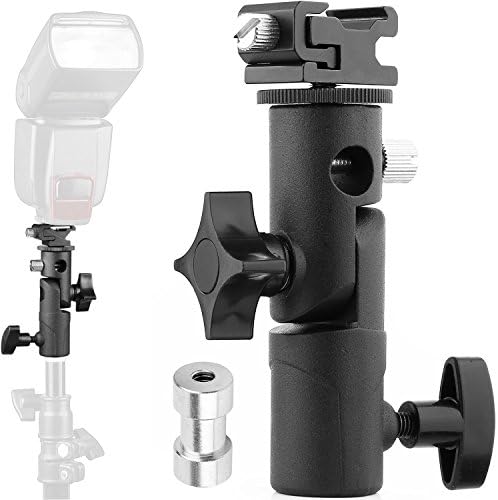 New Light Bracket Stand Type E Swivel Flash Hot Shoe Umbrella Holder With 1/4" to 3/8" Screw Mount For Photo Studio Accessories