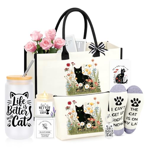 Black Cat Lover Gifts for Women Set of 7