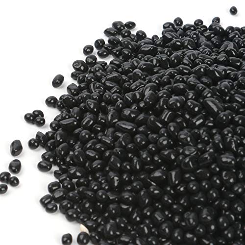Reflective Tempered High Luster Fire Glass, Fire Pit Glass Gravel,Fire Glass Rocks Pebbles,Glass Beads Gems For Fish Tank Aquarium Garden Flower Pot Decoration 3-6Mm 525G/18.51Oz (Black) #TOP1