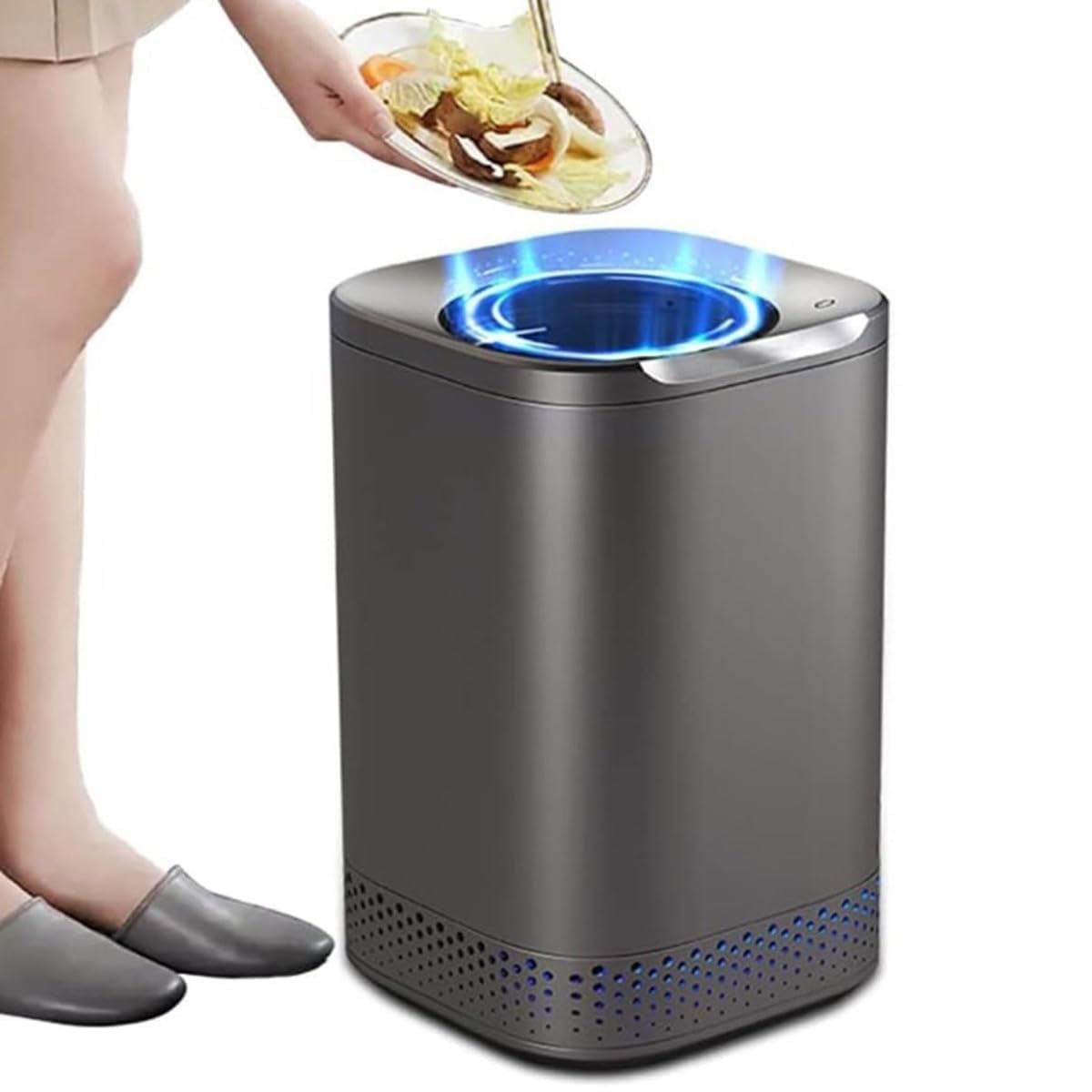 Compostador De Cocina De 700 W, Contenedor De Compostaje Eléctrico Para El Hogar Para Encimera, Ciclador Automático De Residuos De Alimentos Con Capacidad De 2,5 L, Convierte La Basura En Abono Con Un
