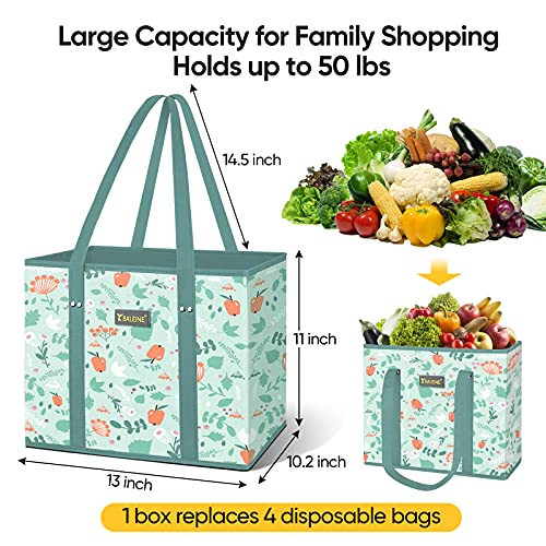 image for BALEINE 3Pk Reusable Grocery Bags, Foldable Shopping Bags for Grocerie