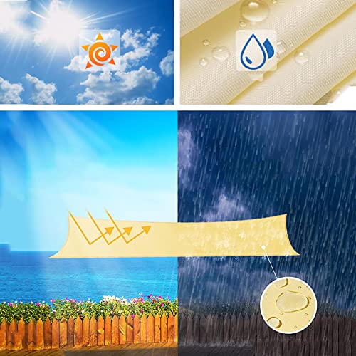 Voile d'ombrage pour jardin et camping, bâche soleil avec corde