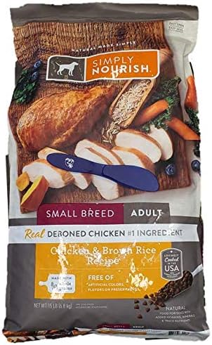Miniatura 3 de SIMPLY NOURISH Comida seca para perros adultos de raza pequeña, pollo y arroz integral, 15 libras y espátula de mezcla de Cosas Especiales