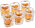 Srgeilzati Heart Shaped Shot Glasses Cute Square Tequila Glasses 2oz (Set of 6)