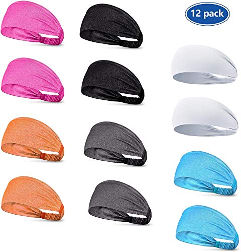 ETCBUYS Bandeau de Sport pour Femme et Sport, Lot de 12
