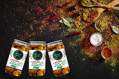 Image of Marwadi Home Made Lasode /Lesua /Gunda Pickle Achar 400gm Rajasthani lasoda Fruit ka achaar - Mother's Recipe | Organic North Indian Pickle | Traditional Home Made Achaar