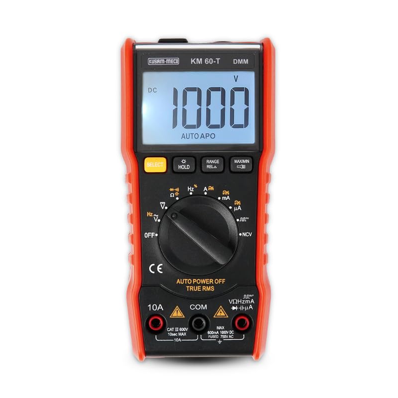KUSAM-MECO TRMS Digital Multimeter KM 60T|Measure Currents, Voltages, Temperature, Frequency|Upto 5999 Counts | 1 Year Warranty (B0CD7CMT98) Amazon Price History, Amazon Price Tracker