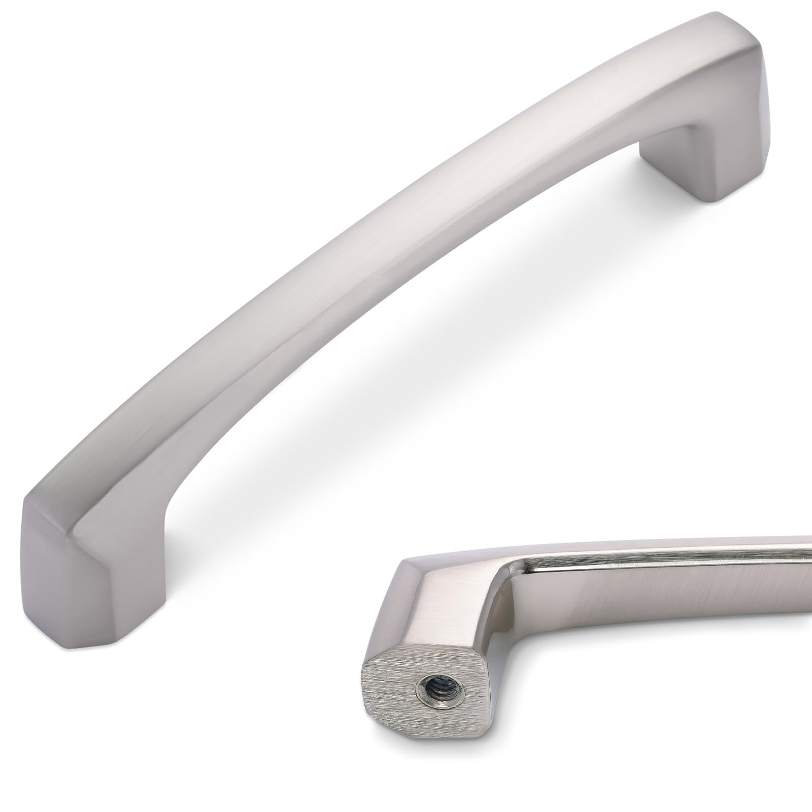 POVEFONK 10 Pack 3 Inch Brushed Satin Nickel Kitchen Cabinet Handles Cabinet Pulls Sliver Drawer Pulls Kitchen Cabinet Hardware Handles Dresser