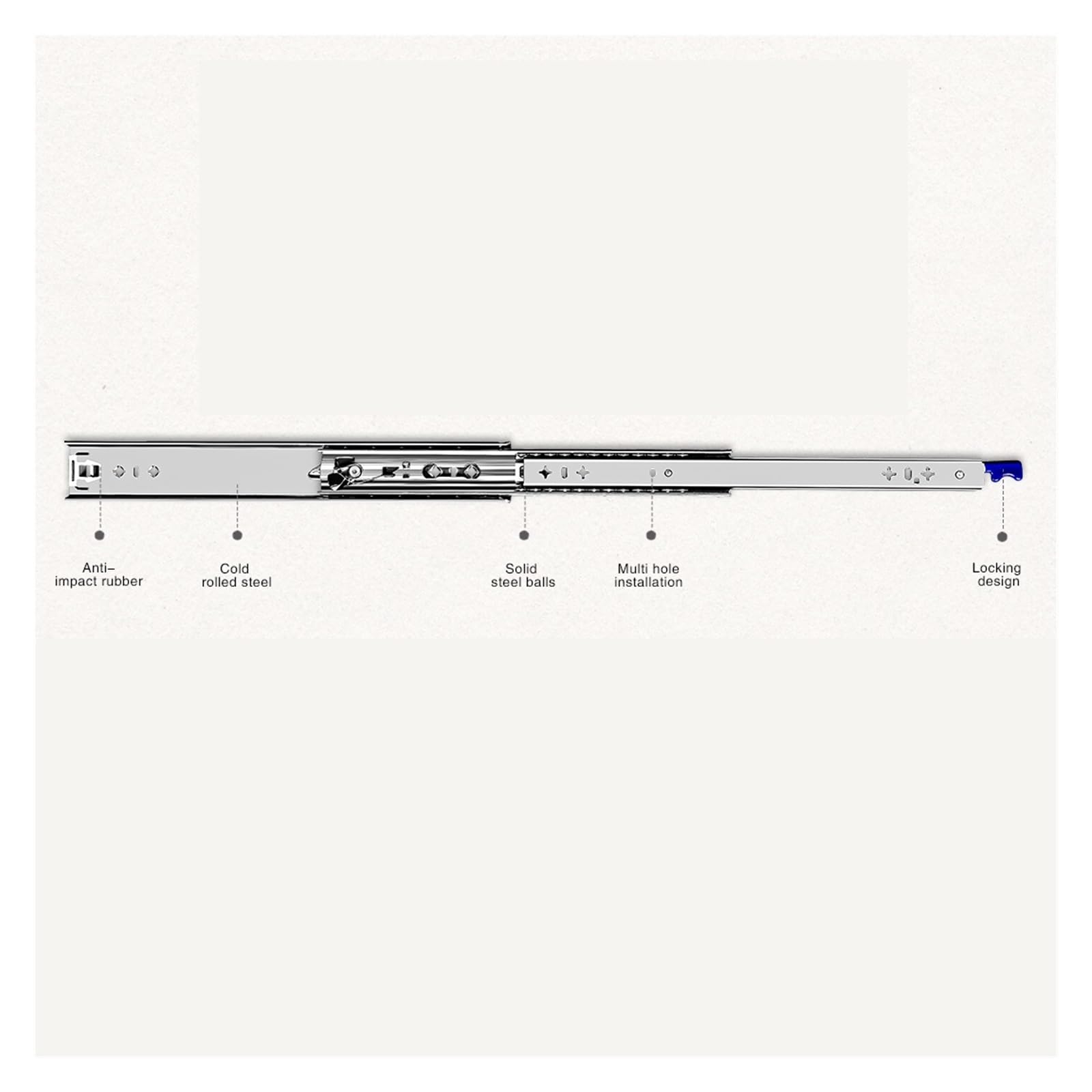 Guide for cassetti industriali Guide di bloccaggio ad estensione totale da 53 mm - Capacità di carico di 120 kg for mobili e camper 1 pezzo(40 inch)