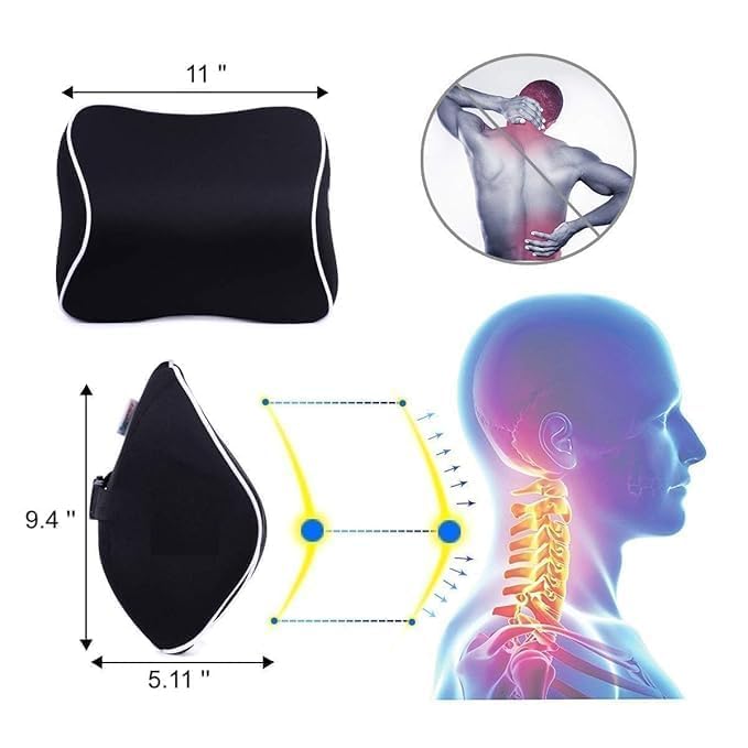 CloudBliss Orthopedic Backrest Full Lumbar Support Cushion with Headrest Cushion Car Neck Rest Pillow 1