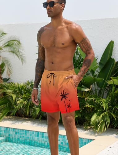 Lzzidou Men Swim Trunks with Mesh Liner 5 Inch Inseam Board Shorts Quick Dry Bathing Suit4