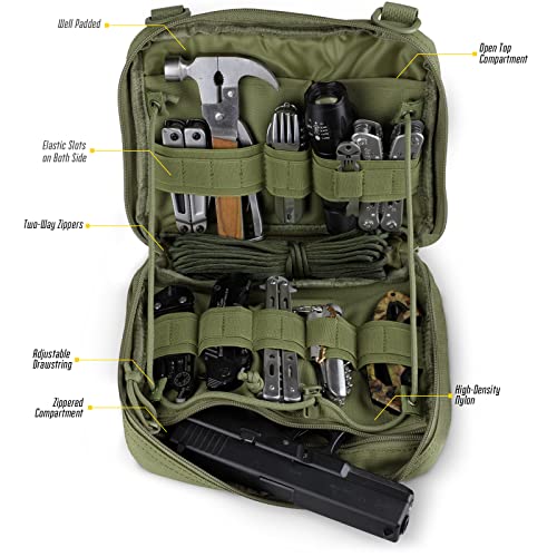 Wynex Tactical Admin Molle Pouch, Medical Edc Emt Utility Bag Shell Design Attachment Pouches 1000D Nylon Hiking Belt Bags Waterproof #TOP2
