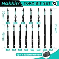 Hakkin 13 Stück Torx Bit Set Lang 50mm 90mm 150mm Bitsatz für Akkuschrauber – Ansicht 2