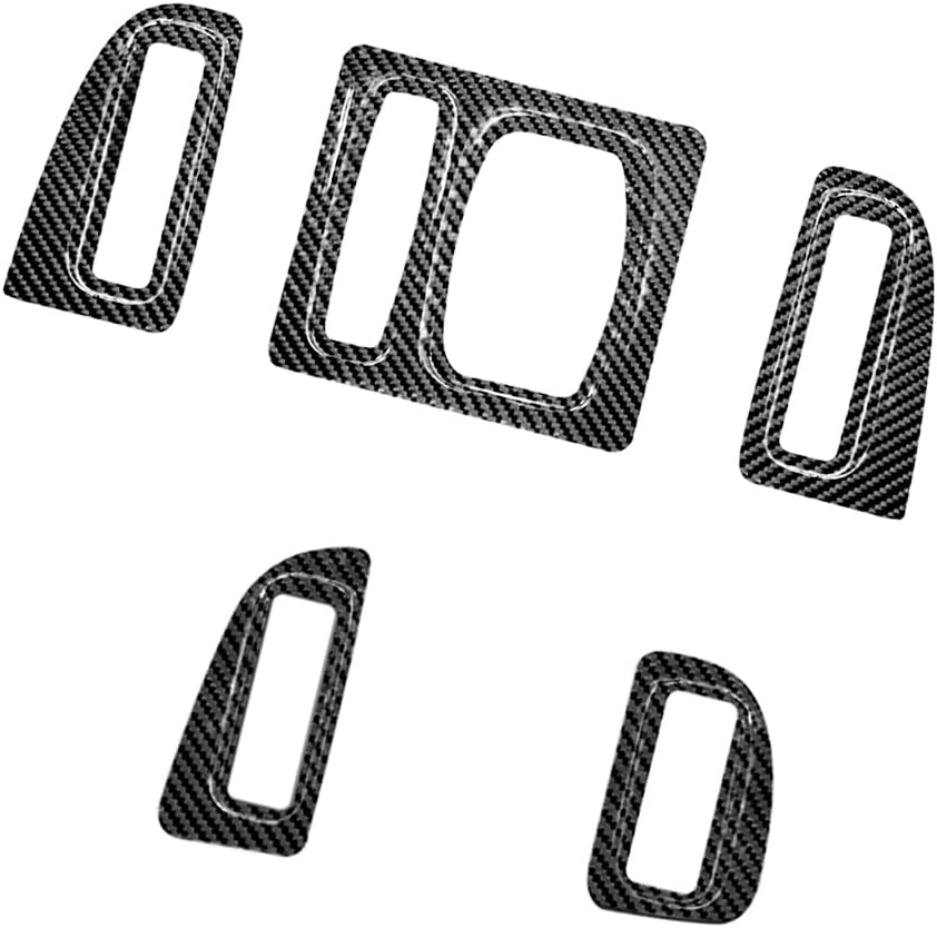 SUNJIKA Compatible with Carbon Fiber Center Consoles Air Conditioning Vents Frame Cover Trim Interior for BMW 5 Series F10 F11 F18 520i 525i 528i 530i 535i 2011-2017 (Black 5PCS)