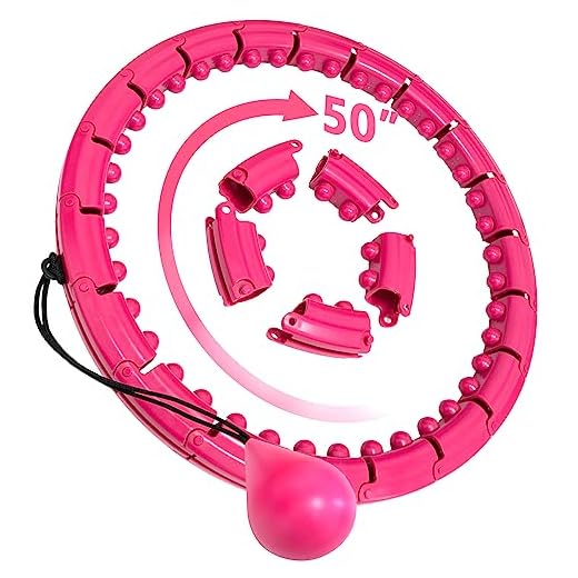 Smart Exercise Hoop,Abdomen Fitness Equipment, Weighted Exercise Hoop for Adults/Kids,24 Detachable Knots Adjustable Weight Auto-Spinning Ball, 2 in 1 Fitness Weight Loss