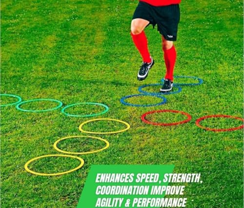 Image of M G T R Agility Ring Training Ladder | Sports Soccer Football Speed 18 inches for Speed Training, Fitness Equipment for Speed Agility Training (Pack of 6)