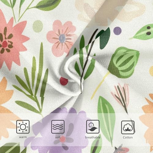 Colorful Floral Flowers Light Beige Toddler Underwear Floral 2t Cotton Little Girl Panties Stylish Briefs Underpants3