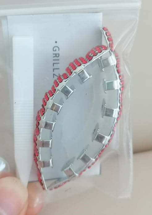 Jewelry para dientes estilo grillz rojo diamante miniatura 5