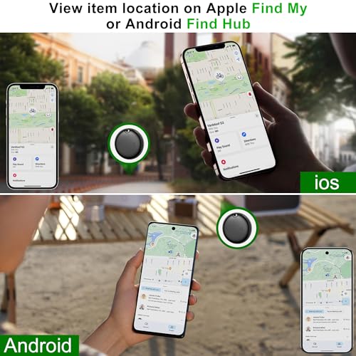 Image of 2026 Upgrade 4-Pack Smart Bluetooth Tracker - Android AirTag, Works with iOS Find My & Android Find Hub, IP68 Waterproof, Loud Ring, Replaceable Battery, for Luggage Keys Wallet Backpack