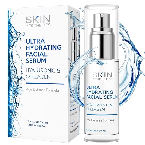 Skin Aesthetics Hyaluronic Acid Serum for Face - Dermatologist Tested - with Collagen for...