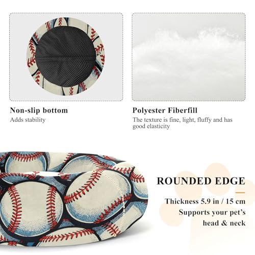 Lit orthopédique chaud pour petit chien et chat XS motif baseball - 6