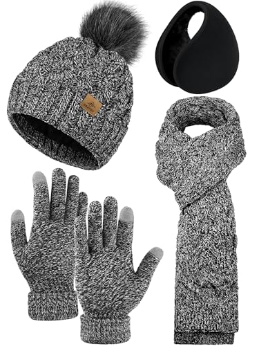 Guantes táctiles y gorro de punto URATOT para usar el móvil sin pasar frío