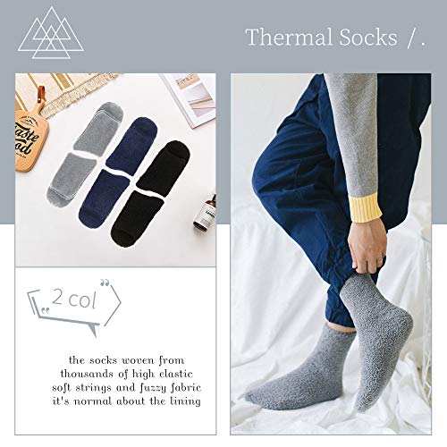 Image of DYW Mens Fuzzy Slipper Socks Super Soft Cozy Fluffy Winter Warm Sleeping Socks