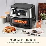 Cuisinart Air Fryer, 9-Quart Basket Stainless Steel Fryer Oven with 6 Presets to Roast, Bake, Broil, Air Fry, Dehydrate and Keep Warm, Dishwasher-Safe Parts, Quick & Easy Meals, AIRX-221, Black