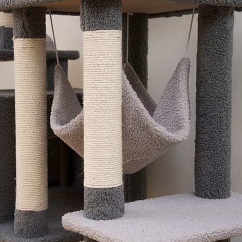 Árbol para Gatos 67in, Torre Rascador Multi-Niveles Gris miniatura 6
