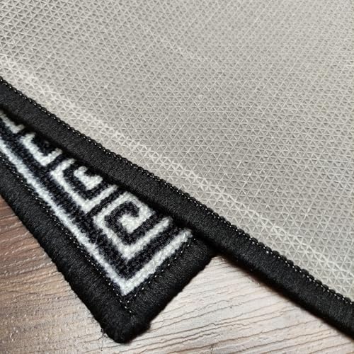 Image of Matz&More Black Nylon Tufted Anti-Slip Floor Mat with Rubber Backing | Low Pile Washable Indoor Doormat | Standard Size | Entryway, Kitchen, Bathroom, Bedroom & Office Rug