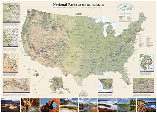 National Geographic: National Parks of the United States Wall Map...