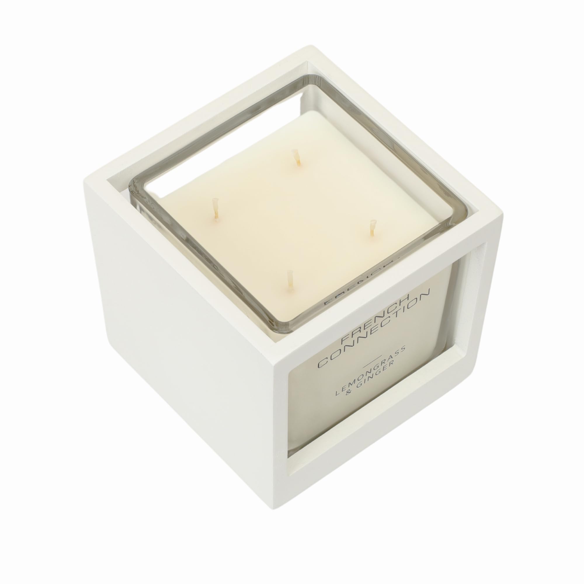 French Connection Collection de bougies parfumées en bois | Élégant support réutilisable | Longue durée de combustion | Bougies cadeau (citronnelle et gingembre)