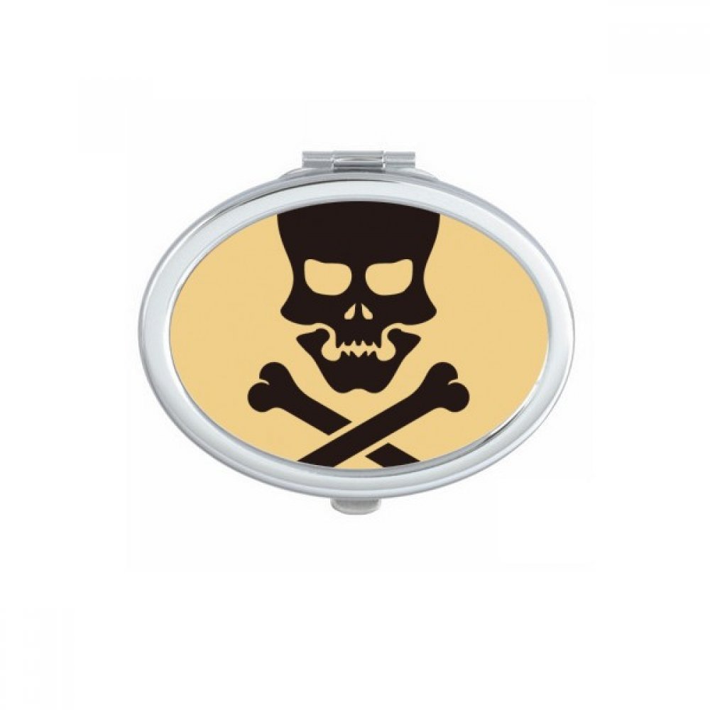 Miroir compact de maquillage Halloween - Petit miroir ovale de sac pour retouches nomades