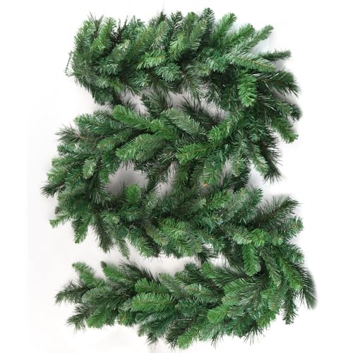9-Foot Christmas Pine Garland with 190 Lifelike Tips - Deluxe