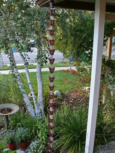 Nutshell Stores Slotted Square Cups Rain Chain - Copper - 10 Feet