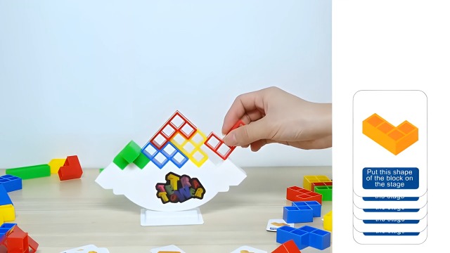 Amazon | HMshuo 立体ブロック【日本語カード付 64個】バランスゲーム