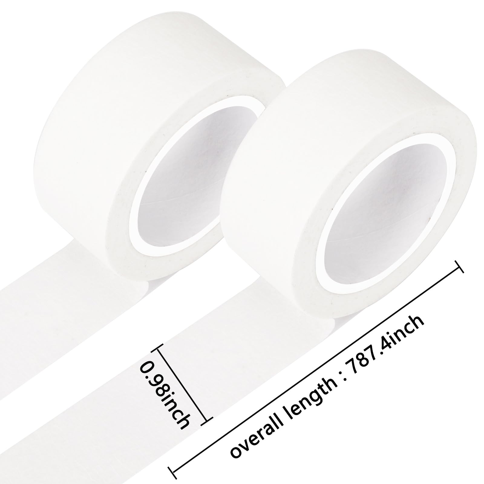 Haraqi 10pcs White 25mm Low Tack Painters Masking Tape for Painting Artists Decorating, 25mm (width) - Image 2