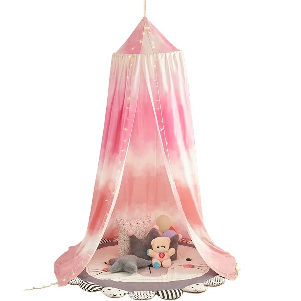 GUANSHAN Gradient Color Children's Bedside Blackout Mosquito Net Nordic Style Dome Bed Curtain Household Bed Canopy No Drilling Bed Curtain For Bedroom, Children's Room