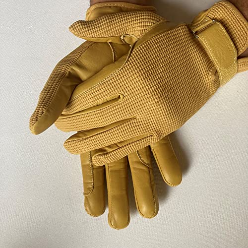 mustang eq Ladies Horse Riding Women's Gloves Beige Equestrian Real Leather & Cotton Premium Quality in Beige (Medium) - Thumbnail 2