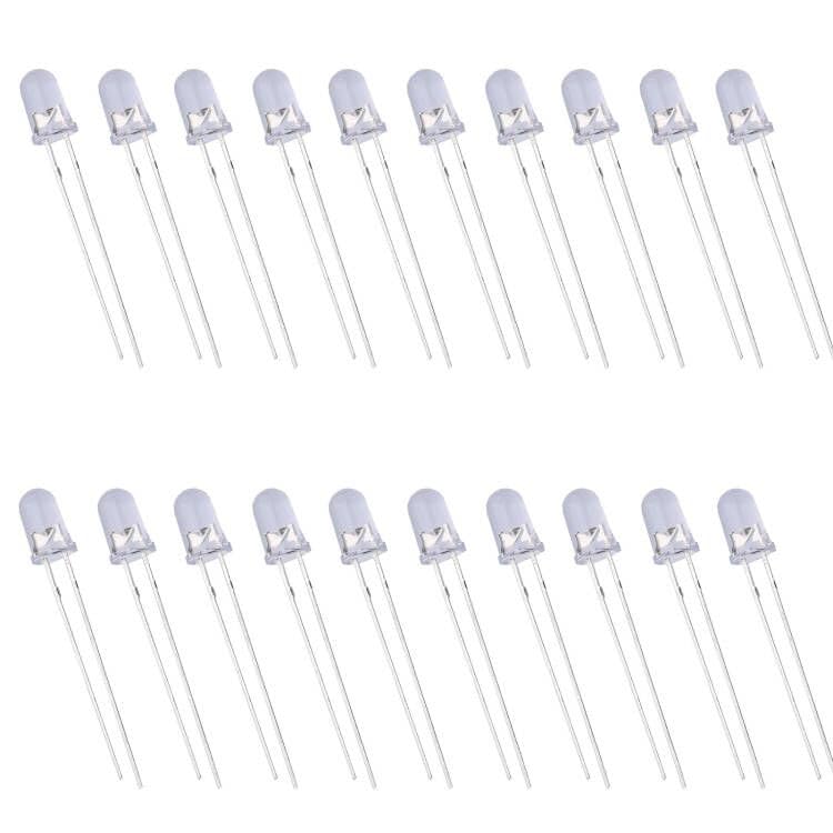 Jeada 20pcs 5mm 365nm UV LED Light Ultra Violet led Purple Ultraviolet Bulb Lamp SMD COB Light Emitter Components Beads DIY Lighting (20mA)