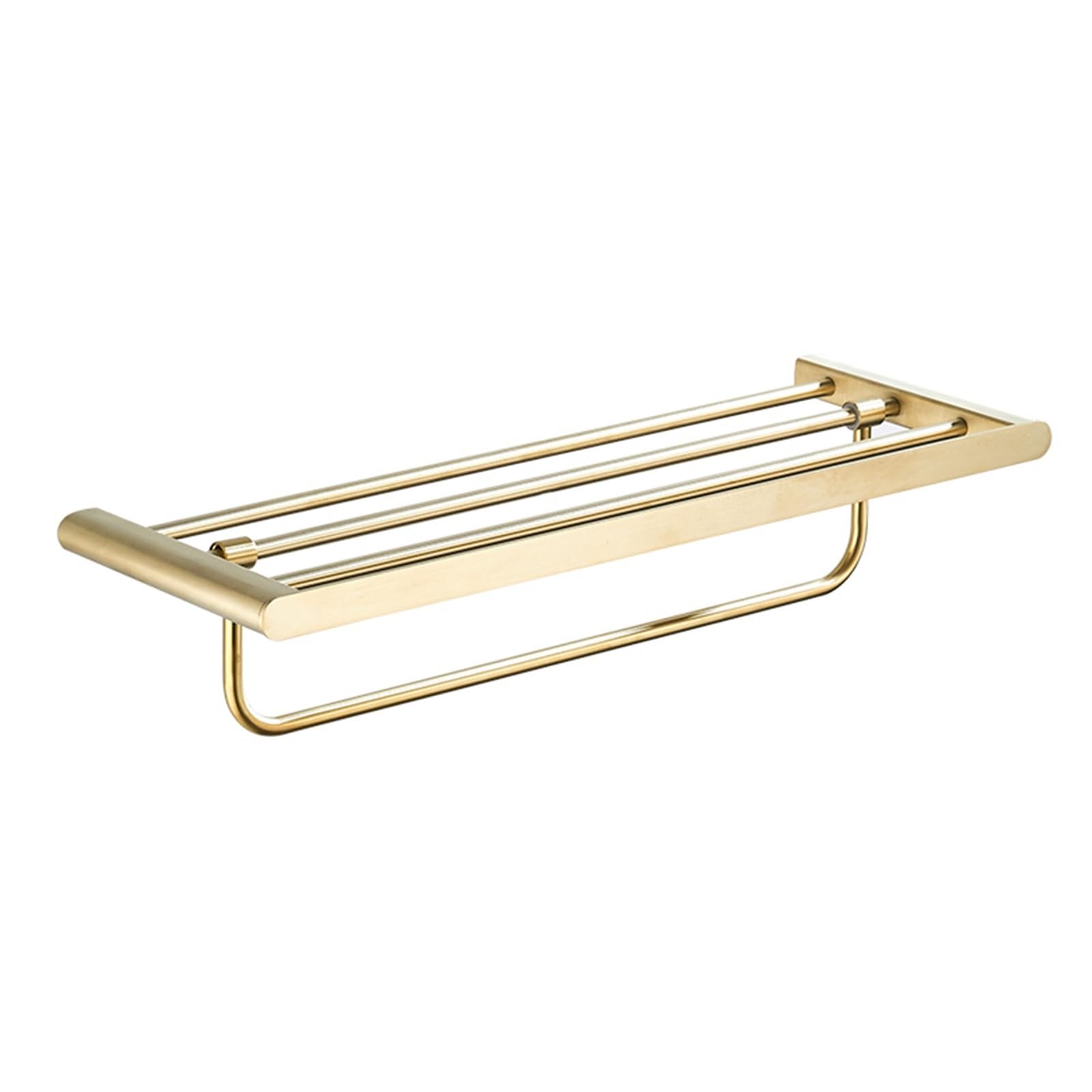 Bathroom towel rail Gold Bathroom Towel Holder Stainless Steel Rack Folding Movable Bath Bar Hardware Accessories Grey(60cm Brushed Gold)