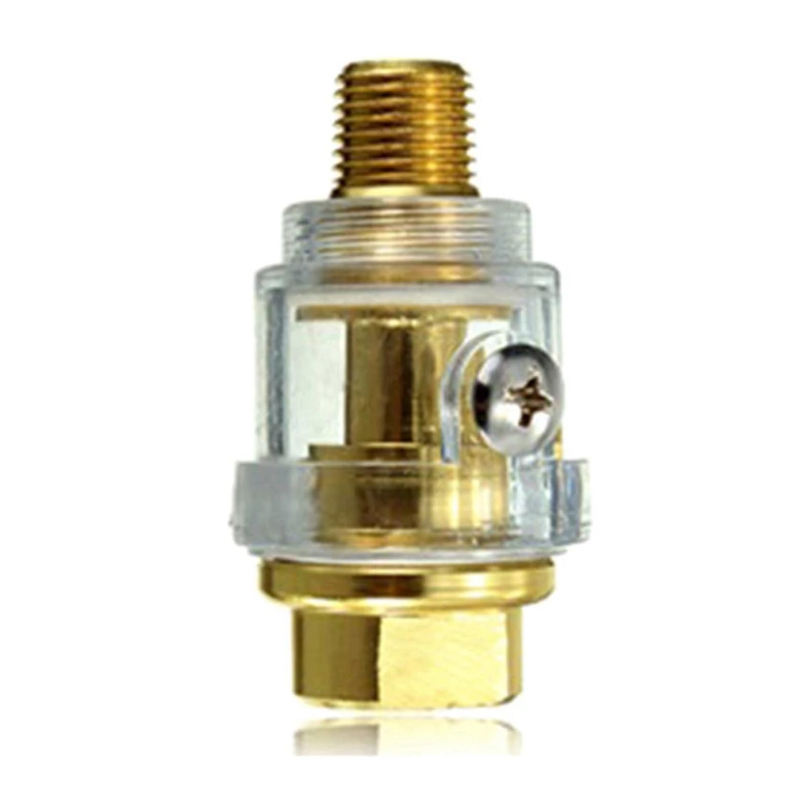 Mini lubricador en línea 20 piezas de accesorios for herramientas neumáticas mini engrasador - Lubricador de aceite de 1/4 de pulgada NPT Amarillo